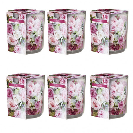 Bougie parfumée 120g cire 7x8cm 22h ROSE