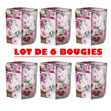 Bougie parfumée 120g cire 7x8cm 22h ROSE