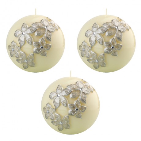 Bougie Ronde "FLEUR" diamètre 10 cm ECRU