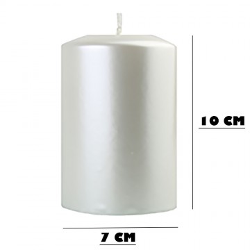 Bougies "OPAL 7x10 cm Bougie décorative BLANC