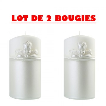 Bougie"ANGELS" 18x7 cm  1 Bougie décorative BLANC