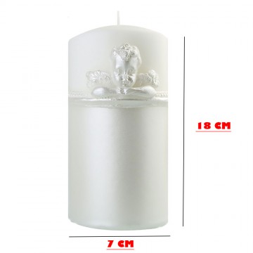 Bougie"ANGELS" 18x7 cm  1 Bougie décorative BLANC
