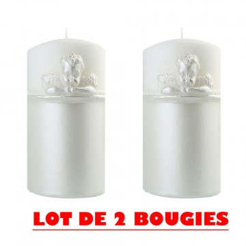 Bougie "ANGELS" 14x7 cm  1 Bougie décorative BLANC
