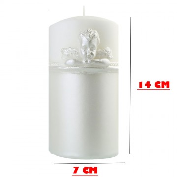Bougie "ANGELS" 14x7 cm  1 Bougie décorative BLANC