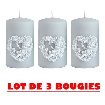 Bougie "AMORE" 10x7 cm Bougie décoratives GRIS