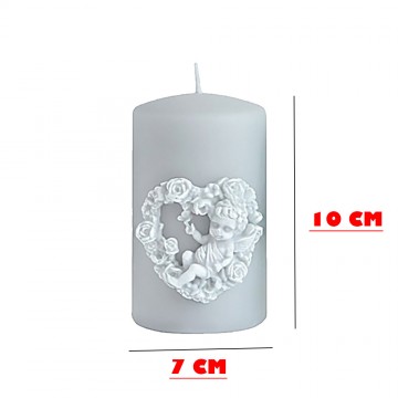 Bougie "AMORE" 10x7 cm Bougie décoratives GRIS