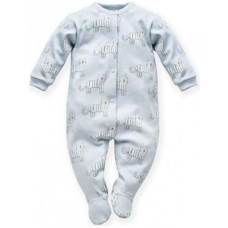 Pyjama une pièce avec pied - Grenouillère Animals Zoo Jungle Garçon - Bleu - 100 % coton - Taille 68