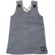 Pinokio - Happy Day – Robe pour bébé 100 % coton, gris avec boutons, sans manches avec poche pour fille