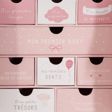 JJA Coffret Naissance Souvenir Porte Nuage Rose