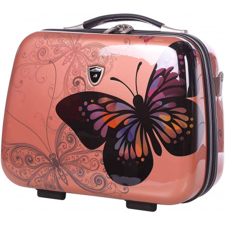 Vanity Case Rigide Rose Gold avec poignée et bandoulière - Madisson.