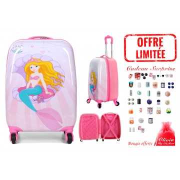 Valise cabine enfant/fille ROSE LOVE PARIS ABS 50X33X20CM