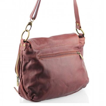 Sac à bandoulière femme Cuir marron/cognac foncé PALERME N1269 Sac en cuir PRIX WEB