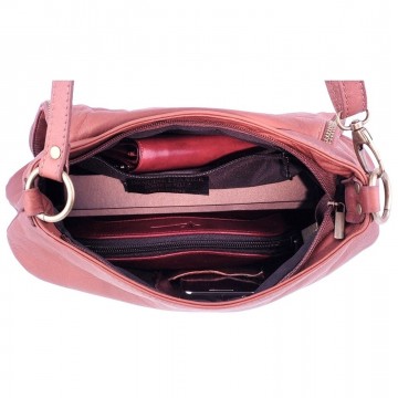 Sac à bandoulière femme Cuir marron/cognac foncé PALERME N1269 Sac en cuir PRIX WEB