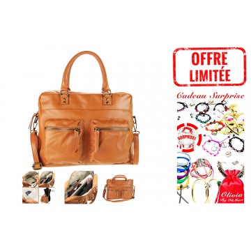 Sac à Main Femme Cuir, Sac en cuir De Vachette - Porte Main / Epaule modèle "So-CITY"