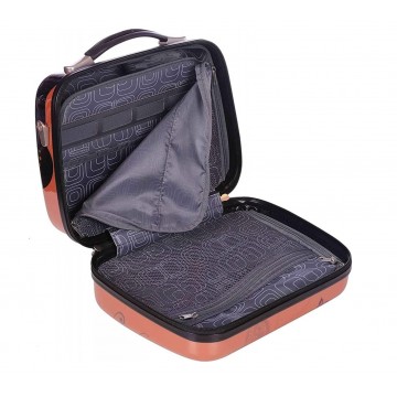 Vanity Case Rigide Rose Gold avec poignée et bandoulière - Madisson.