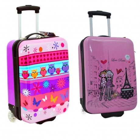 Valise enfant/fille ROSE LOVE PARIS 2031 ABS 50CM