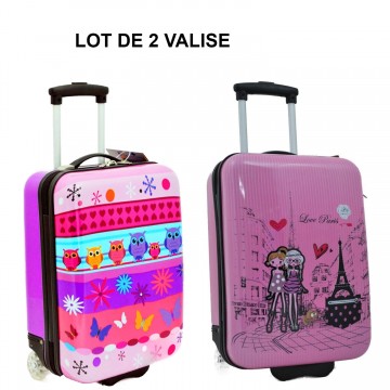 Valise enfant/fille ROSE LOVE PARIS 2031 ABS 50CM