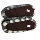 Chausson Hiver J4-B Femmes Unisexe Pantoufles en Laine Bottes Hommes semelles cuir