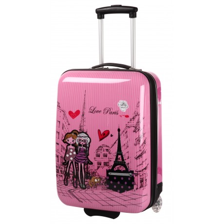 Valise enfant/fille ROSE LOVE PARIS 2031 ABS 50CM