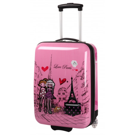 Valise enfant/fille ROSE LOVE PARIS 2031 ABS 50CM 