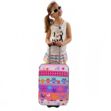 Valise enfant/fille ROSE LOVE PARIS 2031 ABS 50CM