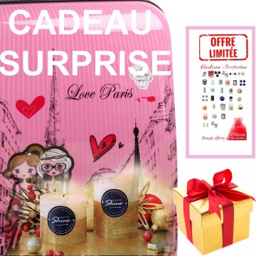 Valise enfant/fille ROSE LOVE PARIS 2031 ABS 50CM