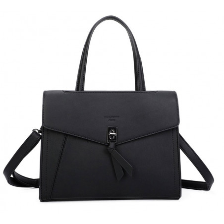 Sac à main Gallantry + Cadeau surprise, Sac Femmes PU Cuir ECO Sac a Main Travail Ville Noir