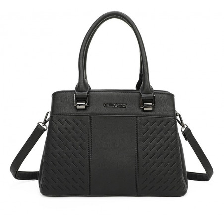 Sac à main Gallantry + Cadeau surprise, Sac Femmes PU Cuir ECO Sac a Main Travail Ville Noir