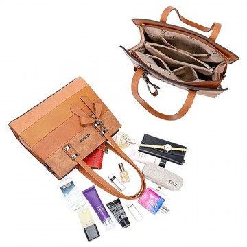 Sac à main femme   + Cadeau surprise, Sac Cabas Femmes PU Cuir ECO Grand Sac a Main Travail Cours Lycee Bandouliere
