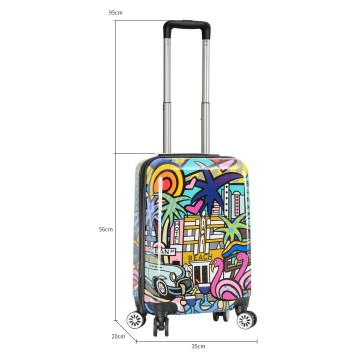 Valise Cabine Madisson Print Miami Beach 55 cm violet AIC-96820K