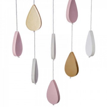 Deco mural mdf nuage rose 60x24, rose
