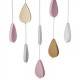 Deco mural mdf nuage rose 60x24, rose
