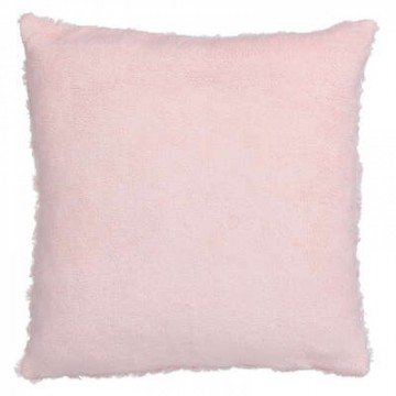 Coussin four bouclee rose 45x45, rose clair