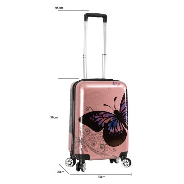 Valise cabine enfant/fille ROSE LOVE PARIS ABS 50X33X20CM