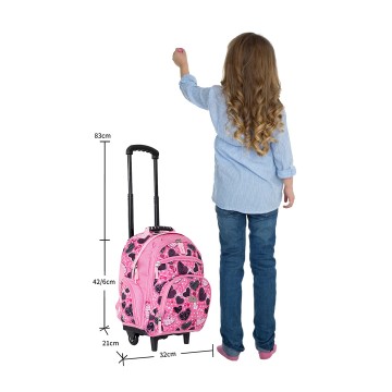 Sac à dos Cartable à roulettes Pois 41 cm Sac scolaire Adapté du CE2 jusqu'au Collège