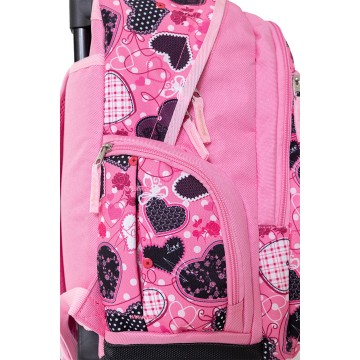 Sac à dos Cartable à roulettes Pois 41 cm Sac scolaire Adapté du CE2 jusqu'au Collège