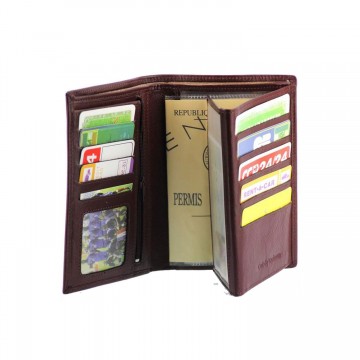 GRAND CLASSIQUE - Portefeuille en cuir Marron N1281 - Portefeuille homme