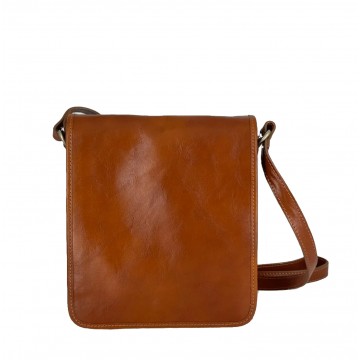 Sac bandoulière cuir souple. sac en cuir Italien. Ines N1273 Marron Camel