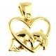 Bijoux Pendentif coeur dolphins plaqué or jaune 24 carats n°602
