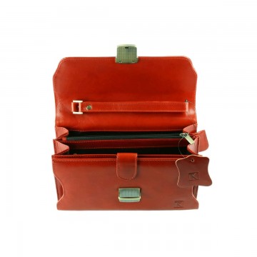 Sacoche/Pochette à main homme cuir TK0118 Cuir italien CAMEL/ORANGE - Cadeau homme