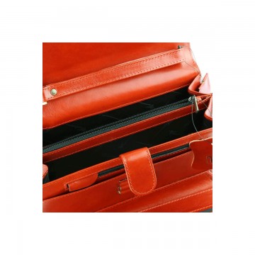 Sacoche/Pochette à main homme cuir TK0118 Cuir italien CAMEL/ORANGE - Cadeau homme