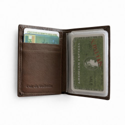 Petite Maroquinerie - Portefeuille/Porte-cartes en cuir N1284 FUSHIA