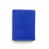 Portefeuille en cuir bleu grainé, 15 x 10,5 cm