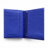 Portefeuille en cuir bleu grainé, 15 x 10,5 cm