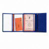 Portefeuille en cuir grainé bleu 1830 - design. solide. résistant - 15 x 10.5 cm