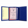 Portefeuille en cuir grainé bleu 1830 - design. solide. résistant - 15 x 10.5 cm
