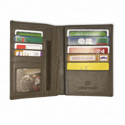 Portefeuille Monnaie Cartes Permis Certificat Cuir Noir Homme Femme N1182