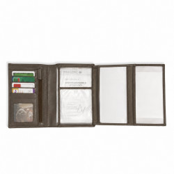 Portefeuille Monnaie Cartes Permis Certificat Cuir Noir Homme Femme N1182