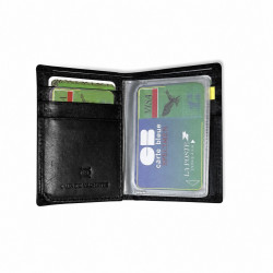Porte-cartes en cuir NOIR