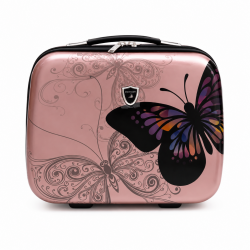 Vanity Case Rigide Rose Gold avec poignée et bandoulière - Madisson.